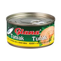 Bucăți de ton în ulei vegetal și saramură. Giana. 170g