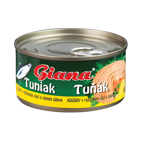 Bucăți de ton în ulei vegetal și saramură. Giana. 170g