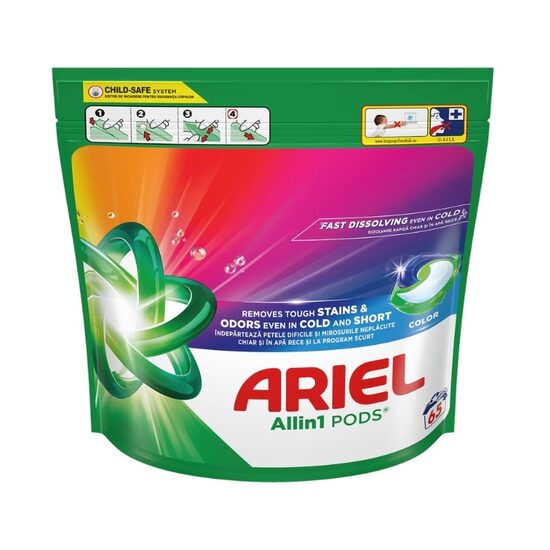 Detergent de rufe capsule Ariel All in One PODS Color, 65 spalari