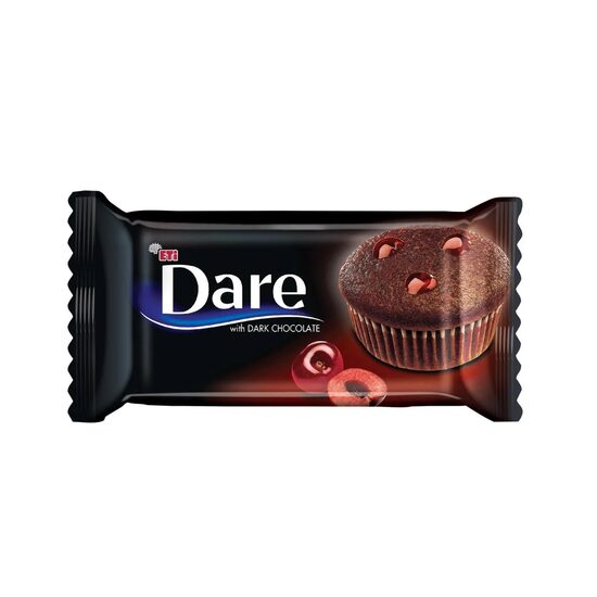 Prajitura cu ciocolata neagra si crema cu visine Dare, 45 g