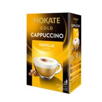 Cappuccino Mokate Gold Vanilla 8 plicuri x 12,5g – aromă fină de vanilie