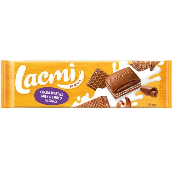 Ciocolata cu lapte cu umplutura de lapte, ciocolata si napolitana cu cacao Roshen Lacmi, 235 g