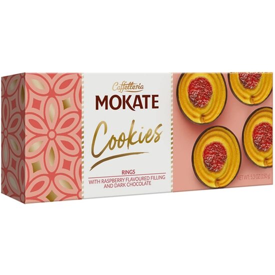 Biscuiți Mokate cu zmeură și ciocolată neagră 150g – gust rafinat