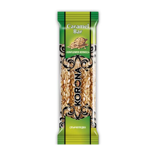 Baton Caramel bar, Korona,Miez de floarea soarelui,seminte decojite, 45g