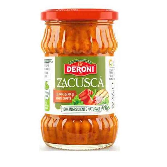 Zacusca cu ardei capia si vinete coapte Deroni 300g