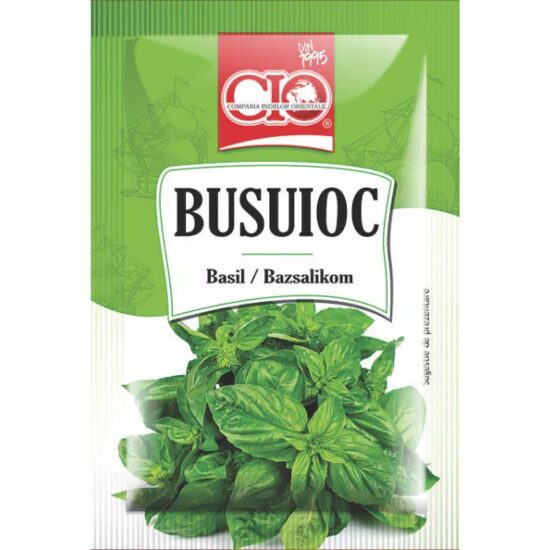 Busuioc uscat CIO 8 g – condiment aromat pentru paste, pizza, sosuri și salate.