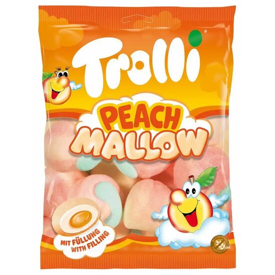 Trolli Peach Mallow 150 g – Marshmallow moi cu aromă de piersică