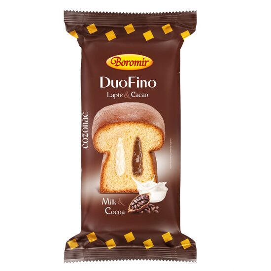 Cozonac DuoFino Lapte & Cacao 400 g – Dospit cu maia