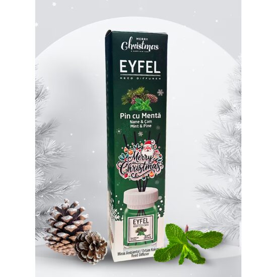 Odorizant de camera cu bete Eyfel, aroma Pin si Menta - 120 ml