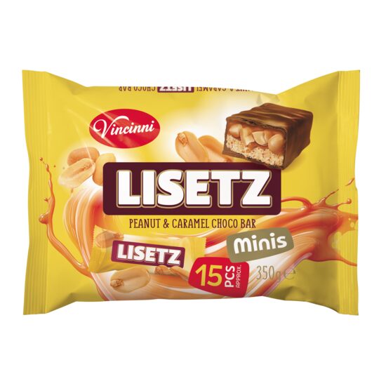Batoane Mini cu Ciocolată, Alune și Caramel VINCINI Choco Bar Minis 350g – Lisetz Peanut & Caramel