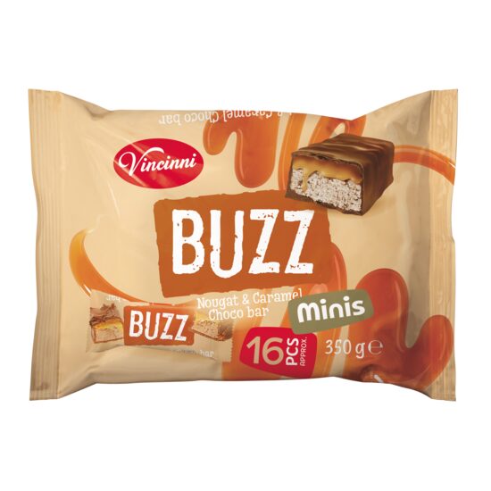 Batoane Mini cu Ciocolată și Caramel VINCINI Choco Bar Minis 350g – Buzz Caramel
