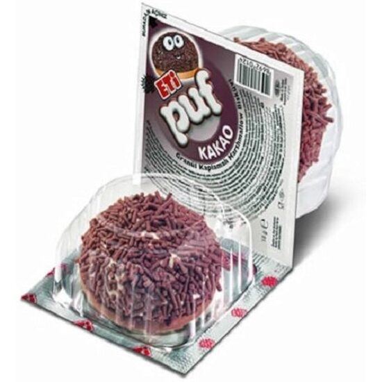 Biscuiti cu spuma de cacao Eti Puf 18g 1+1 GRATUIT