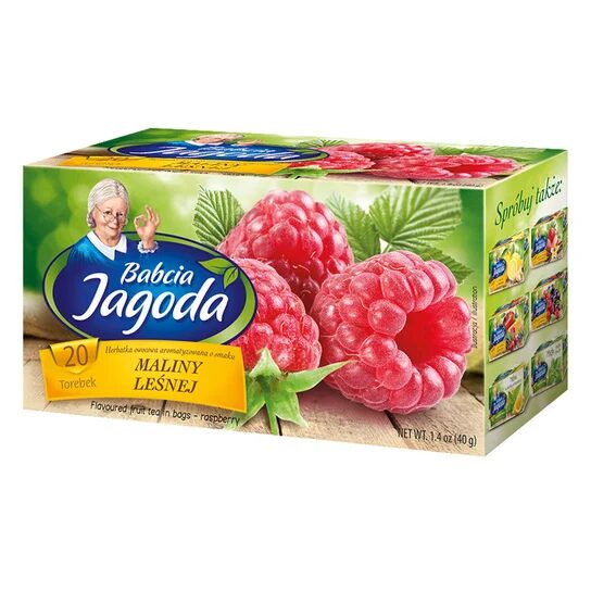 Ceai de fructe Grandma Jagoda, Zmeură,  20 pliculețe x 2 g