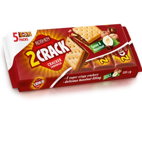 Roshen 2 Crack 190 g – Biscuiți sandwich cu cremă de ciocolată crocanți