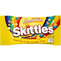 Promo 1+1 GRATUIT - Skittles Smoothies bomboane gumate cu arome de fructe si iaurt 38 g, 14 bucati
