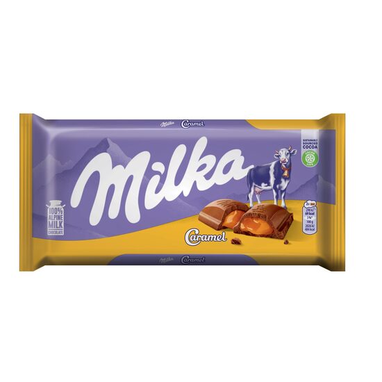 Ciocolată cu lapte si cream de caramel Milka,100g