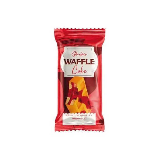 Mosaic Waffle Cake cu sos de căpșuni – prăjitură waffle delicată 45 g