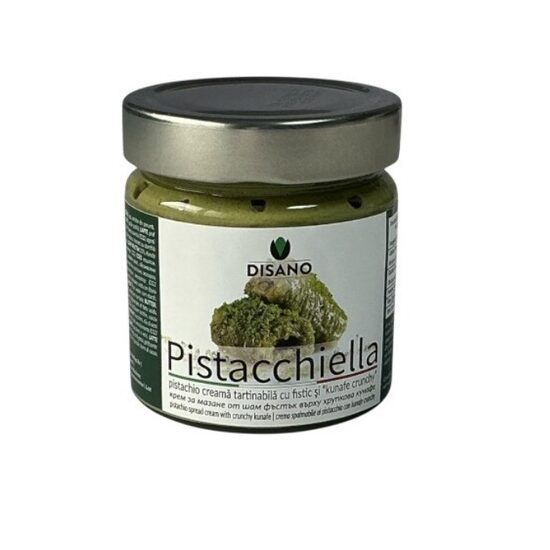 Crema tartinabilă Disano Pistacchiella cu fistic și crunchy kunafa, 190 g