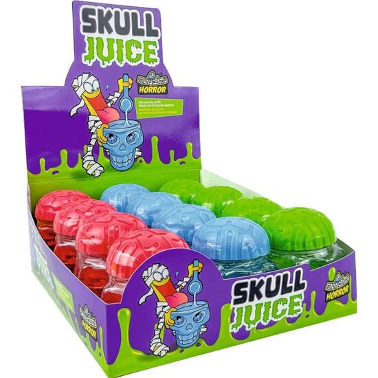 Funny Candy Bomboane lichide cu aromă de fructe Skull Juice, Set 12 bucăți x 90g