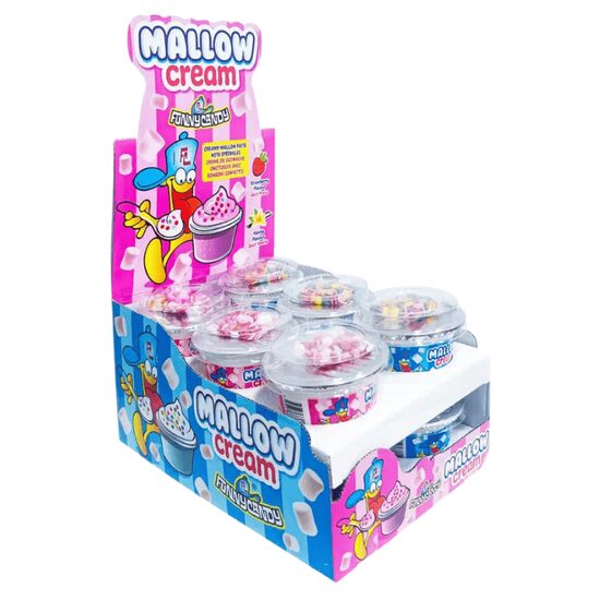 Funny Candy Bomboane tip marshmallow cu cremă Mallow Cream, Set 12 bucăți x 35g