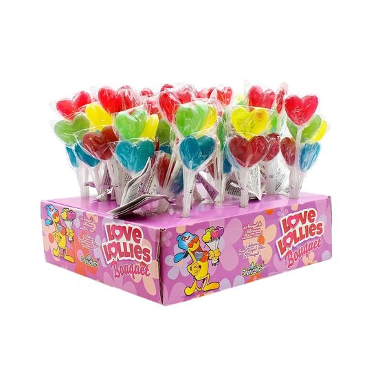 Funny Candy Acadele cu aromă de fructe Love Lolly Bouquet, Set 18 bucăți x 50g