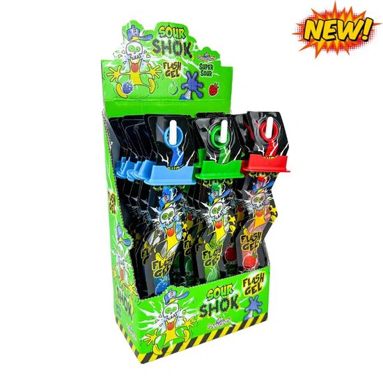 Funny Candy Bomboane gel extra acide Sour Shok Flash Gel, Set 30 bucăți x 23g