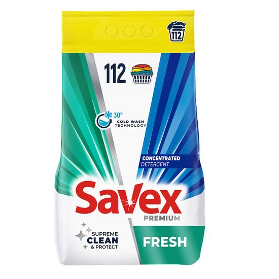 Detergent pudra Savex Premium Fresh, 9kg, 112 de spalari