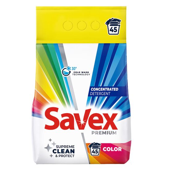 Detergent pudra Savex Premium Color, 3.6kg, 45 de spalari