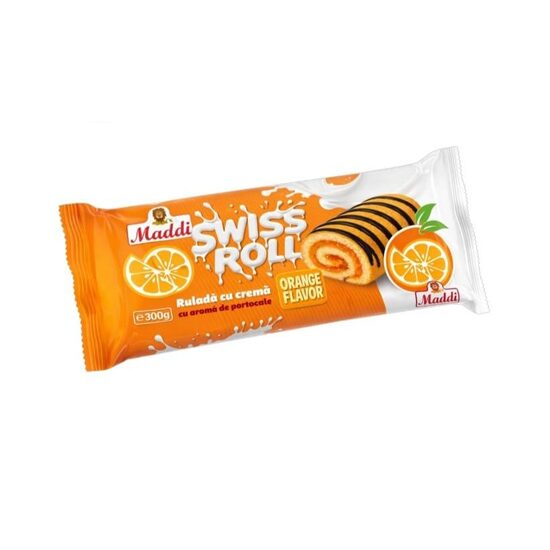 Swiss Roll, Rulada cu crema de portocale Maddi, 300g