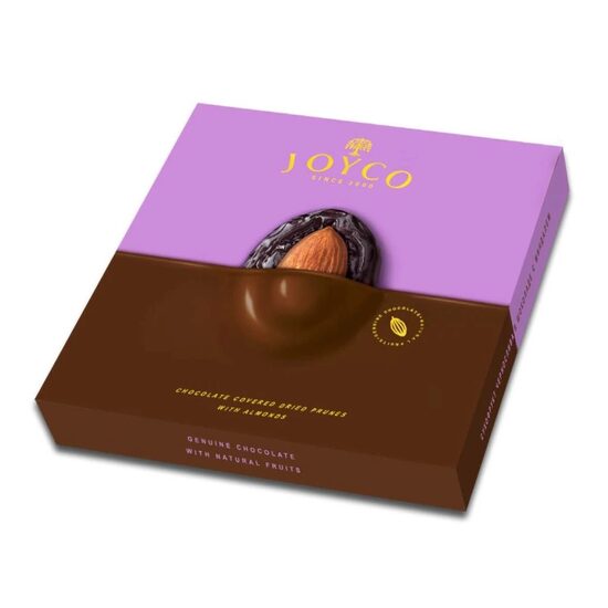 Bomboane cu ciocolată Joyco, Prune și migdale, 155 g