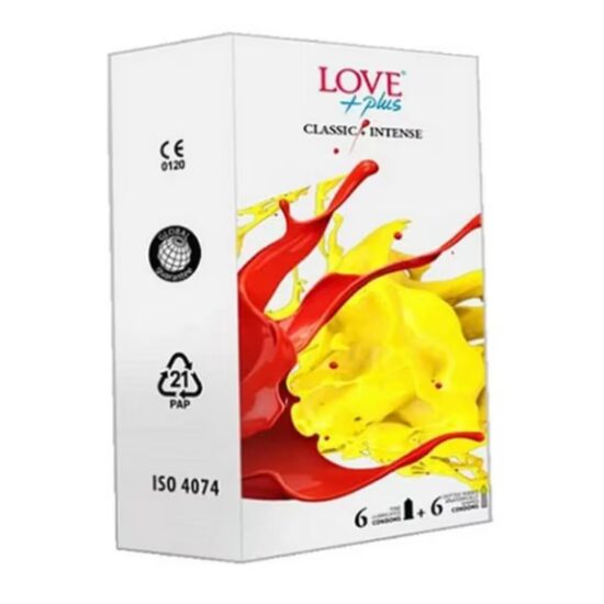 Set 12 Prezervative Love Plus 6 x Classic + 6 x Intense