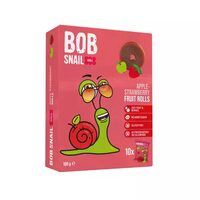 Bob Snail rulou fructe mere și căpșuni 100g, 100% natural, fără zahăr adăugat, fără gluten