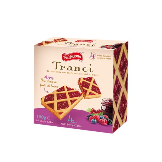 Tarta Piu Buono Tranci cu crema de fructe de padure 4 x 40 g