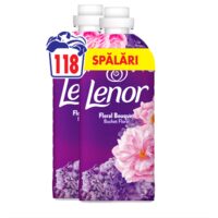 Pachet Balsam de rufe Lenor Floral Bouquet, 2x1.239L, 118 spalar