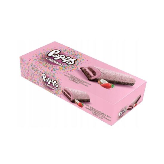 Fursecuri cu Căpșuni, Cacao și Nucă de Cocos Papita Carnival 12x36g