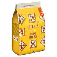 Biscuiți LEIBNIZ cu umplutură de lapte și drajeuri colorate, 100 g 