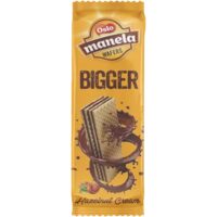 Napolitană Oslo Manela Bigger 50g cu cremă de alune – gust intens și crocant