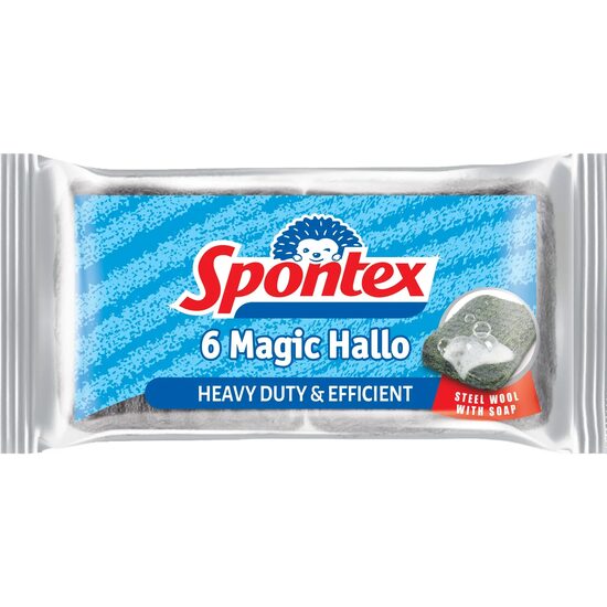 Lavetă abrazivă Spontex Magic Hallo cu detergent, 6 bucati