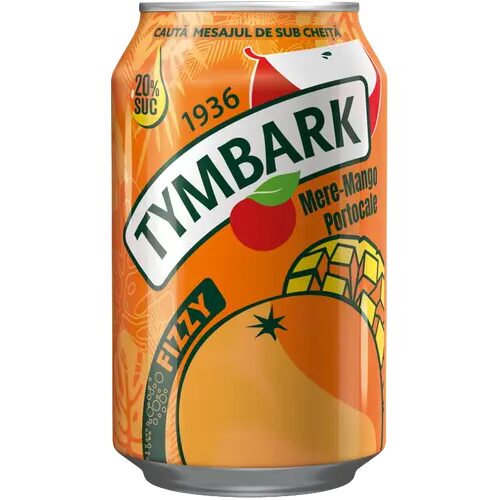 Tymbark Fizzy Mango-Portocale 0.33L | Băutură carbogazoasă fructată  SGR