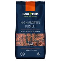 Sam Mills Paste Proteice din Linte Roșie și Mazăre Galbenă Fusilli 250 g