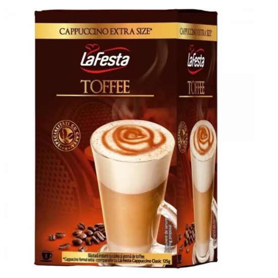 Cappuccino EXTRA SIZE, cu Toffee, La Festa, 8 bucati, 176g