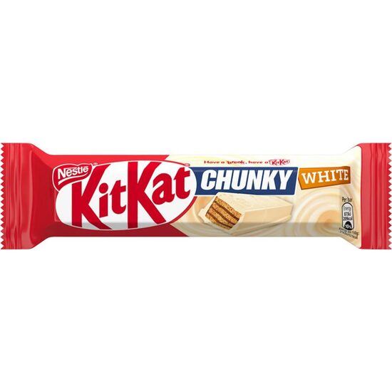 Baton de ciocolata alba cu napolitana si crema cu cacao KitKat Chunky, 40 g