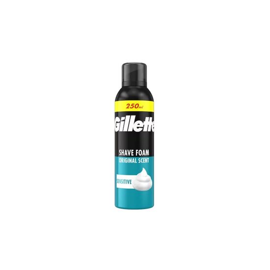 Spumă de ras Gillette Original Sensitive, pentru piele sensibila,  250ml 