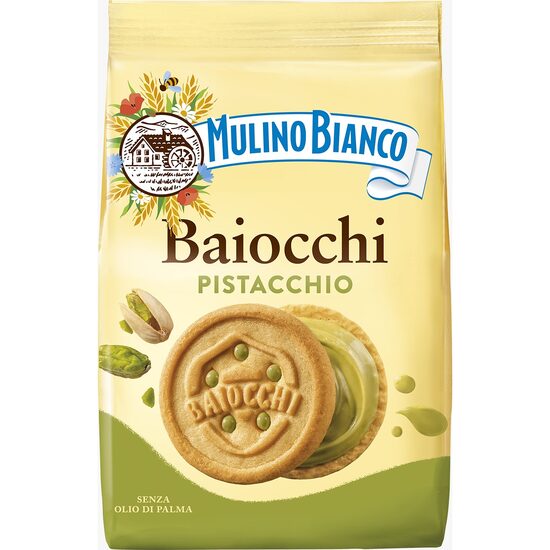 Biscuiti Baiocchi cu Crema de Fistic, Mulino Bianco, 240 g