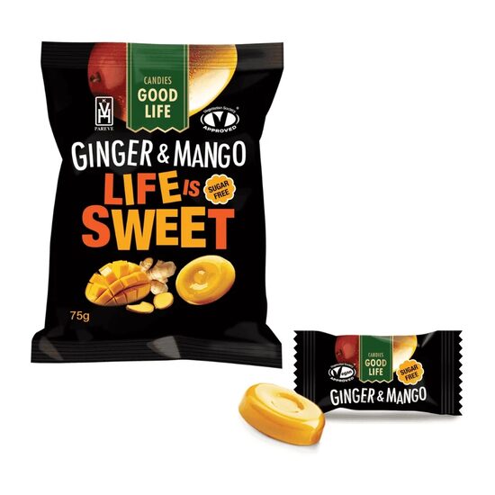 Dropsuri cu aroma de Ghimbir si Mango (fara zahar) 75g - Good Life