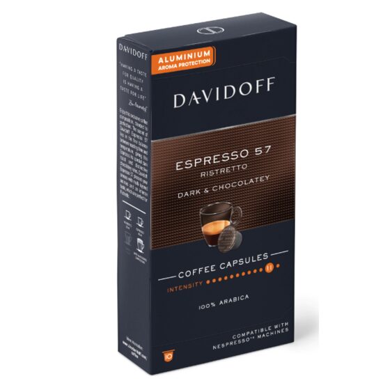 Cafea capsule, Davidoff Café Espresso 57 Ristretto, compatibile Nespresso, 10 buc, 55 g
