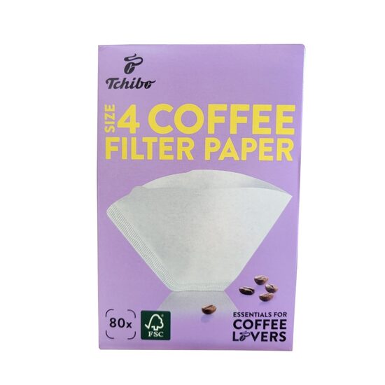 Filtre albe, hartie, pentru cafetiere, marimea 4, Tchibo, 80 buc, FSC Mix