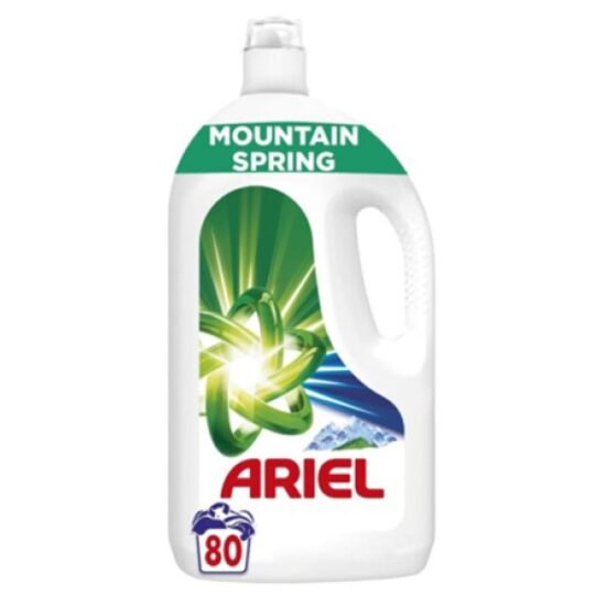 Detergent de rufe lichid Ariel Mountain Spring,80 spalari,4L