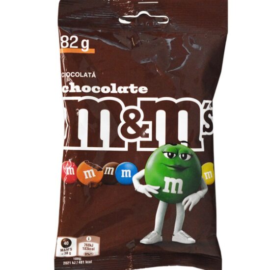 Bomboane de ciocolata cu lapte si glazura crocanta si colorata M&M's, 82 g