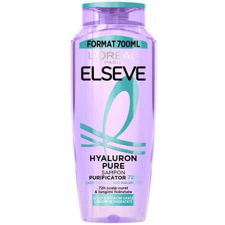 Sampon purificator pentru scalp gras Hyaluron Pure, 700 ml, Elseve